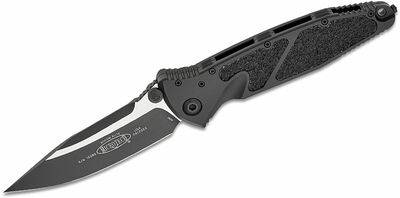 Microtech 160-1T Manual Socom Elite Tactical Clip Point vreckový nôž 10,3 cm, celočierna, hliník 