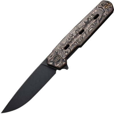 We Knife WE22026-5 kapesní nůž 8,3 cm, Black Stonewash, černo-měděná, uhlíkové vlákno