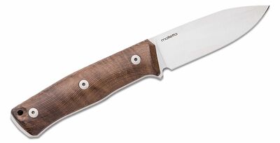 B35 WN LionSteel Fixed Blade SLEIPNER satin Walnut wood handle, leather sheath