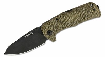 LionSteel TM1B CVG vreckový nôž 9 cm, čierna, zelená, Micarta, rozbíjač skla