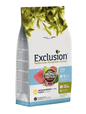 EXCLUSION NGPTM12 PUPPY MEDIUM granule pro štěňata středně velkých plemen - tuňák, 12kg