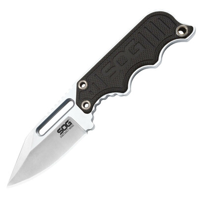 SOG-NB1002-CP SOG INSTINCT MINI taktický nůž 5 cm, černá, G10, plastové pouzdro s řetízkem 