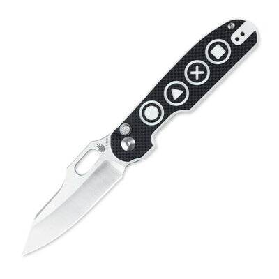 Kizer Ki4562A3Kormorán fekete/fehér formák Mintás zsebkés 8,2 cm, fekete-fehér, G10, formák