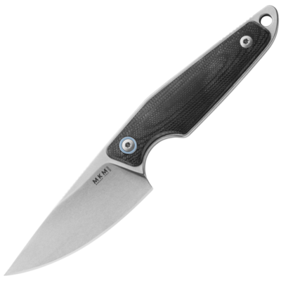MKM MK MA01-GBK MAKRO 1 všestranný nůž 7,3 cm, Stonewash, černá, G10, kožené pouzdro