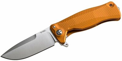 LionSteel SR11A OS Orange vreckový nôž 9,4 cm, oranžová, hliník, rozbíjač skla