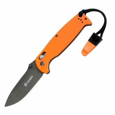 Ganzo Knife G7413-OR-WS zsebkés 8,9 cm, fekete, narancs, G10, síp