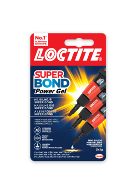 2733276 Loctite Super Bond Power Gel Mini Trio, 3x1 g
