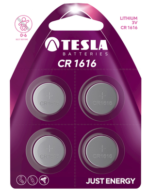 Tesla CR 1616 lítiové gombíkové batérie 3V 4ks (1099137155)