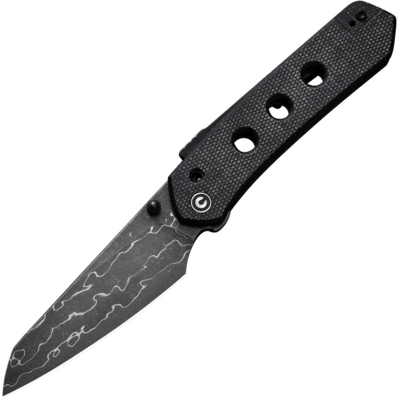 CIVIVI C22036-DS2 Vision FG vreckový nôž 9 cm, damašek, čierna, Micarta