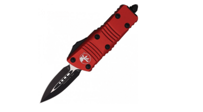 Microtech 238-1RD Mini Troodon fekete/piros automata kés 5 cm, fekete, piros, alumínium