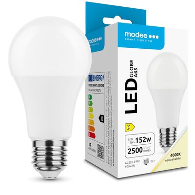 ML-G4000K17WE27N Modee Lighting LED Izzó Globe A65 17W E27 200° 4000K (2500 lumen) ERP