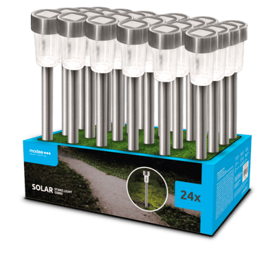 Modee záhradná solárna LED lampa GS003 31 cm HB 40 mAh 24ks (ML-GS003)