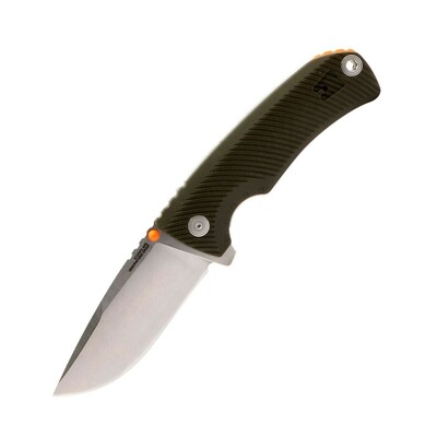 SOG-14-06-01-43 TELLUS FLK - OLIVE DRAB zsebes kültéri kés 9,3 cm, Stonewash, zöld, GRN