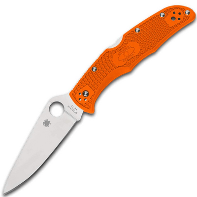 Spyderco C10FPOR Endura 4 Flat Ground vreckový nôž 9,5 cm, Satin, oranžová, FRN