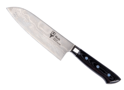 Muela SANTOKU-17DAM.M Japán séfkés 17 cm, Damaszkusz, fekete, Micarta