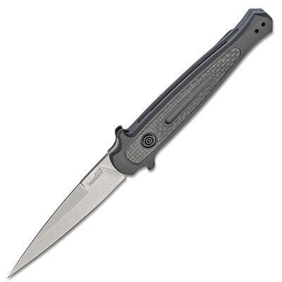 Kershaw K-7150 LAUNCH 8 STILETTO automata zsebkés 9 cm, Stonewash, alumínium, szénszálas