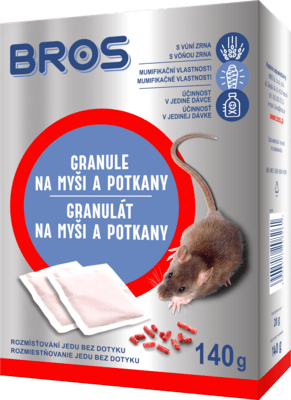04409 Bros Granulát na myši a potkany 140 g