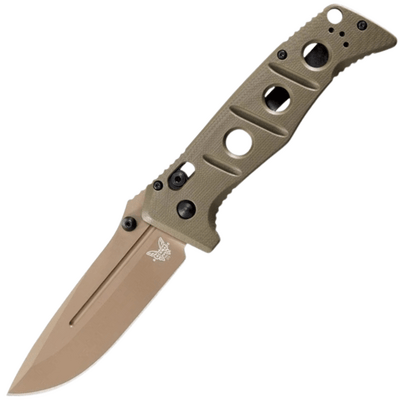 Benchmade 275FE-2 Sibert Adams Dark Earth taktikai zsebkés 9,6 cm, sötétbarna, zöld, G10