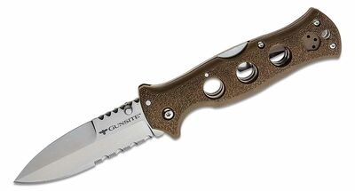 Cold Steel 10ABV3 Gunsite FDE kapesní nůž 10 cm, hnědá, Griv-Ex