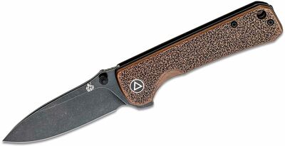 QS131-N QSP Knife Hawk 14C28N, brass with orange peel texture N