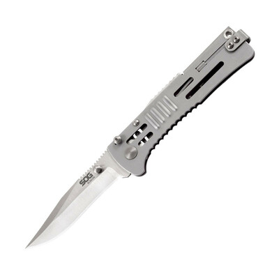 SOG-SJ31-CP SLIMJIM zsebkés rásegítéssel 8 cm, teljesen acél