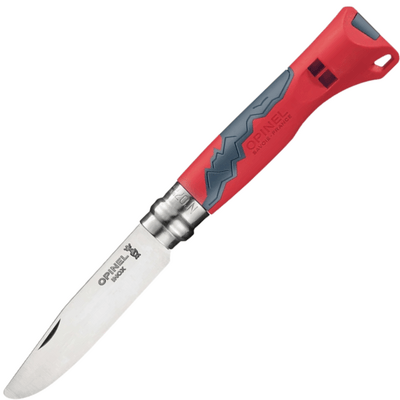 OPINEL 001897 VRI N°07 Outdoor Junior Red gyerek zsebkés 8 cm, piros, poliamid, síp