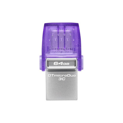 DTDUO3CG3/64GB KINGSTON DataTraveler MicroDuo 3C/64GB/USB 3.2/USB-A + USB-C/Fialová