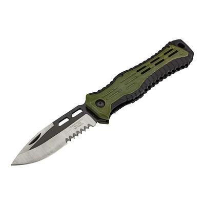 Herbertz 589013 vreckový outdoorový nôž 9,8cm, plast, čierno-zelená 