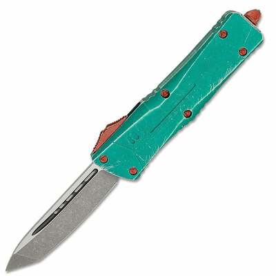 Microtech 144-10BH Combat Troodon Bounty Hunter automatický nůž 9,5cm, Stonewash, zelená, hliník