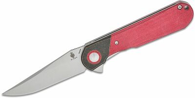 Kizer V3614C4 Comet farmer zsebkés 7,3 cm, szatén, piros, Micarta, sárgaréz