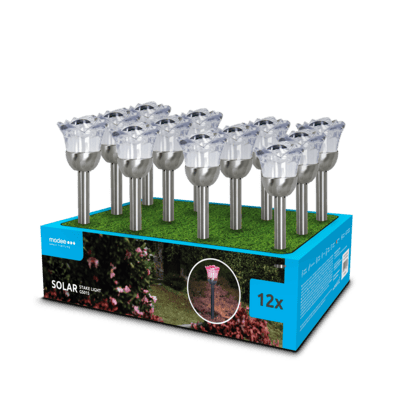 Modee kerti napelemes LED lámpa GS015 37 cm, rózsa alakú, AAA 150 mAh 12 db (ML-GS015)