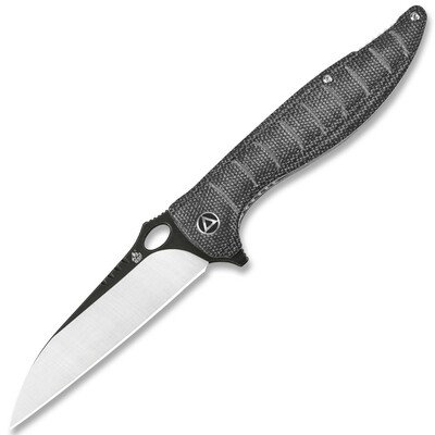 QSP Knife QS117-B Locust Black vreckový nôž 9,8 cm, satin/čierna, čierna, Micarta