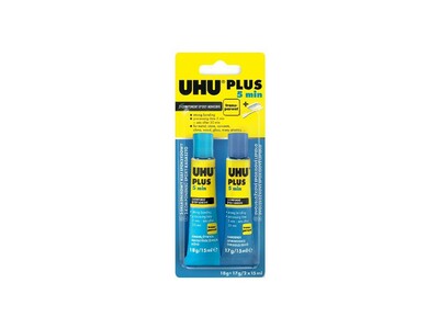 UHU Plus 5min Epoxy Glue 2x15ml rychleschnoucí epoxidové lepidlo (1100040381)