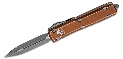 Microtech 121-10DTA Ultratech Distressed Tan automata kés 8,8 cm, Stonewash, barna Tan, alumínium