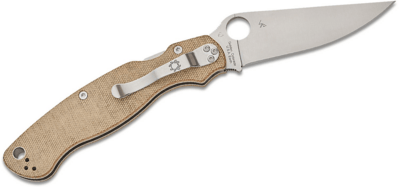 C36MPCW2 Spyderco Military 2 Brown Canvas Micarta CPM CRU-WEAR Reveal 14