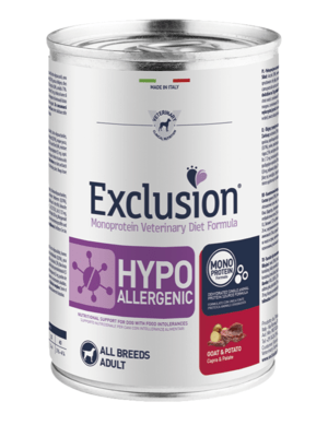EXCLUSION GM37 ALL BREEDS hypoalergénna kozerva 400g, koza/zemiaky
