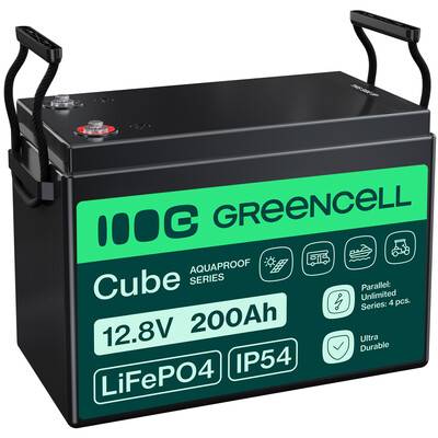 Green Cell LFPGC12V200AH CUBE LiFePO4 baterie 12,8V 200Ah 