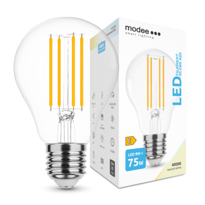 Modee Smart Lighting LED Filament Globe žárovka E27 8W neutrální bílá (ML-A60F4000K8WE27)