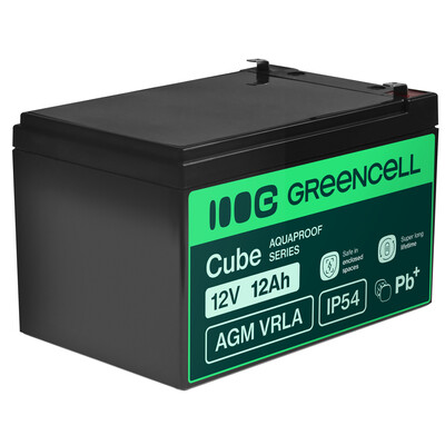 AGM12V12AH-J Green Cell AGM VRLA 12V 12Ah bezúdržbová baterie pro pokladny, hračky a kamery (152×99×