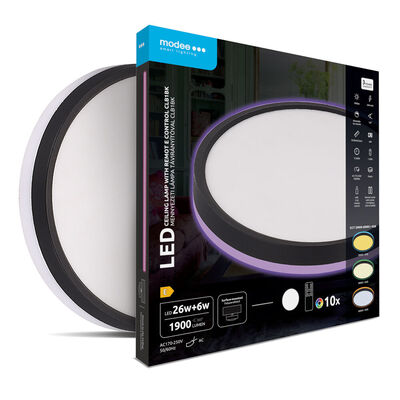 Modee kerek LED mennyezeti lámpa CLB1BK 26+6W 3CCT+RGB 1900lm, vezérlővel (ML-CLB1BK)