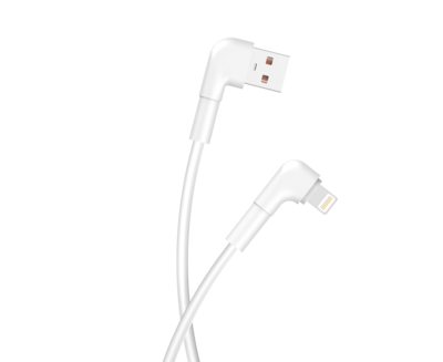 Maxlife MXUC-09 úhlový kabel USB - Lightning 1,0 m 2,4A bílá (OEM0101207)
