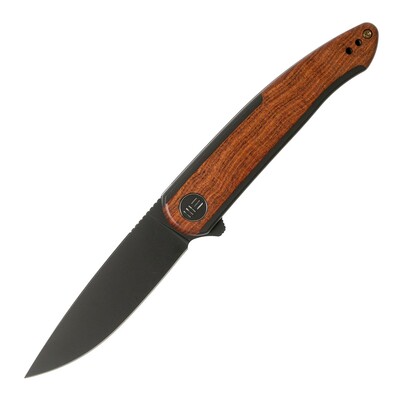 We Knife WE20043-3 Smooth Sentinel zsebkés 7,6 cm, Black Stonewash, titán, Cuibourtia fa 