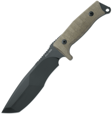 FOX knives FX-132 MGT Trapper outdoorový nůž 17 cm, černá, zelená, Micarta, nylonové pouzdro