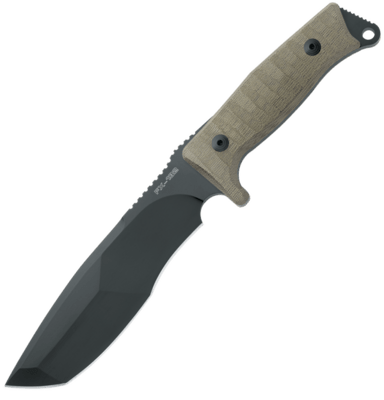 FOX kések FX-132 MGT Trapper kültéri kés 17 cm, fekete, zöld, Micarta, nylon hüvely