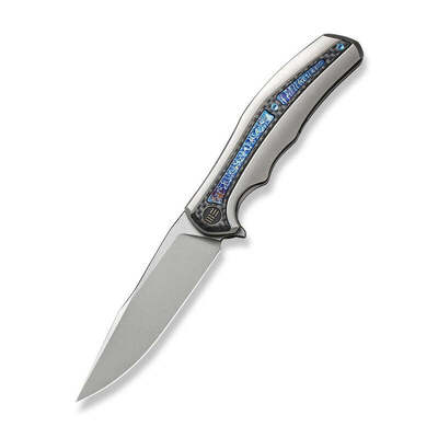 We Knife WE22016-2 Zonda vreckový nôž 10,3 cm, šedo-modro-čierna, titán, uhlíkové vlákno