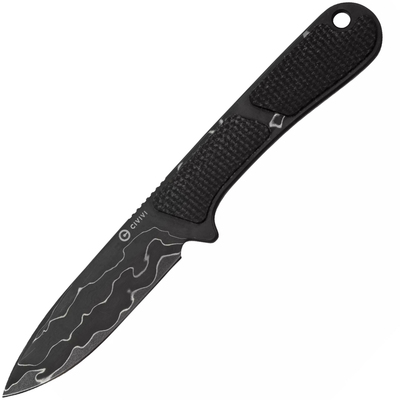 CIVIVI C23010-DS1 Mini Elementum pevný nůž na krk 5,7 cm, damašek, tmavě zelená, Micarta, pouzdro