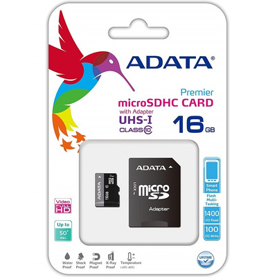 AUSDH16GUICL10-RA1 ADATA Pamäťová karta 16GB MicroSDHC Premier,class 10, s adaptérom