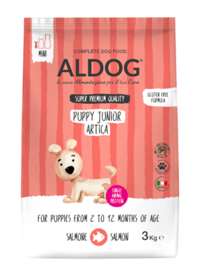 Aldog 2D-SJ3S Puppy-Junior Artica Mini granule pre šteniatka, malé plemená, losos, 3kg