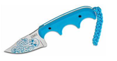 CRKT CR-2387O MINIMALIST® Bowie Cthulhu nůž na krk 5,4 cm, modrá, plast, plastové pouzdro