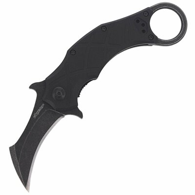 FOX knives FE-016  EDGE THE CLAW 2 vreckový taktický nôž - karambit 6,9 cm, Stonewash, čierna, G10